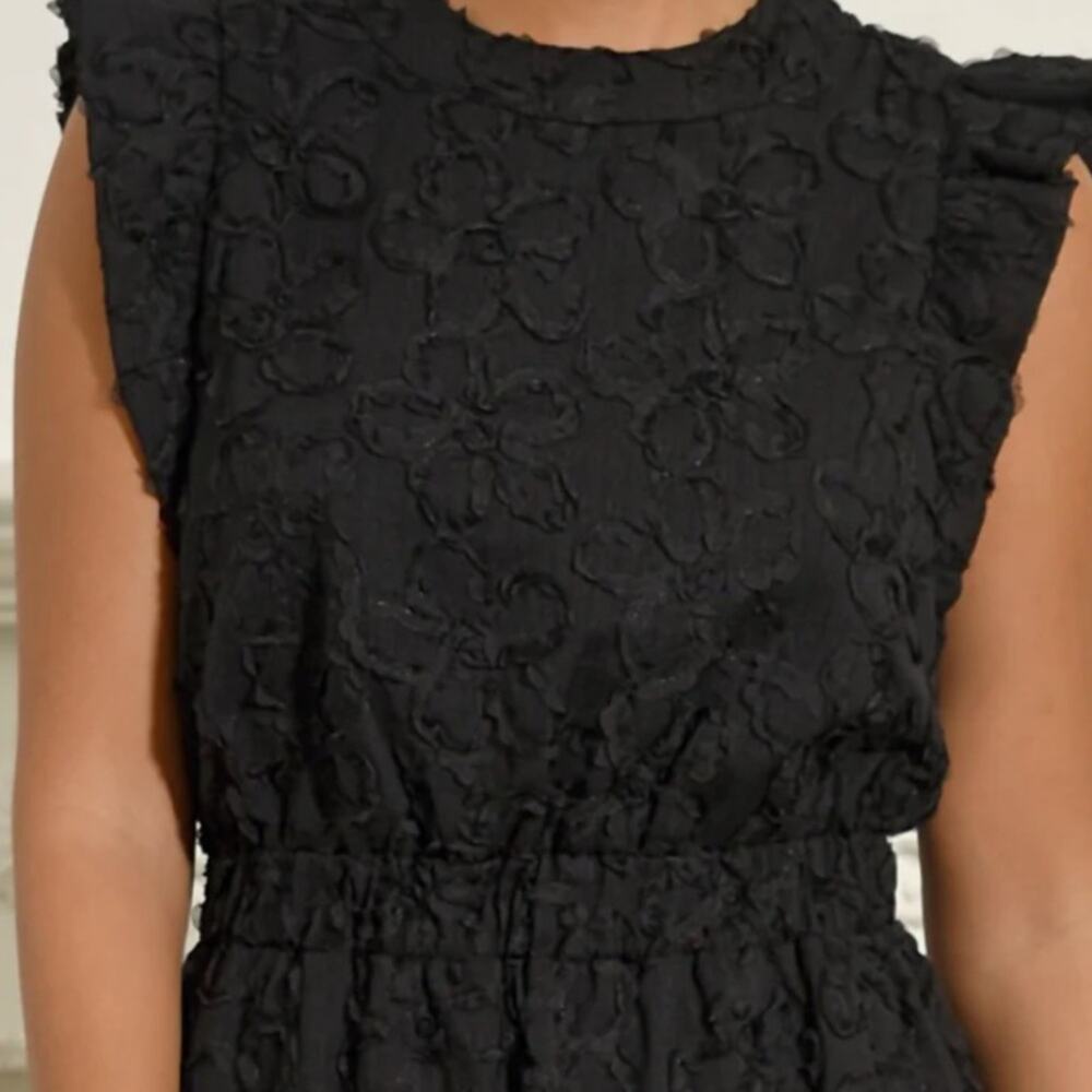 Adelyn Rae Rinata Organza Mini Dress- Black Size L - Picture 2 of 7